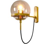 Applique Murale Moderne en Verre avec Globe en Verre Et Fer Brossé Style Rustique Idéale pour Chambre Salle de Bain Ou Dressing