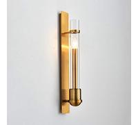 Applique Murale Moderne en Verre Transparent cuivre, Lampes murales Classiques Fer for Salon, allée, entrée, Villa, Chambre à Coucher, luminaire de Chevet, Lampe Laiton E14