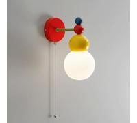 Applique Murale Moderne Et Colorée, Éclairage D'Intérieur, Style Bauhaus, Applique Géométrique, Globe En Verre Dépoli Avec Interrupteur À Chaînette, Culot G9, Décoration Artistique Originale, Chambre