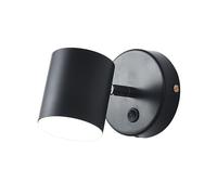 Applique murale moderne nordique Luminaires muraux d'étude simples avec interrupteur Lampe murale pour salon Chambre à coucher Toile de fond Luminaires muraux (Black 1)