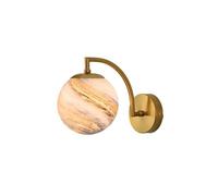 Applique Murale Moderne Style Ferme Noire D'Intérieur avec Boule en Verre Bras Flexible en Forme de Planète Style Vintage Doré Lampe pour Chambre d'enfant Lampe de Chevet pour Garçon Ou Fille Salon