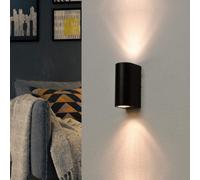 Applique Murale Noire LED IP44 double faisceau GU10