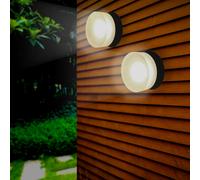 Applique Murale Noire Ronde LED IP65 12W - Blanc Neutre 4000K - 5500K