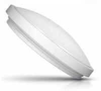 Applique murale ou plafonnier, indice de protection IP54, détecteur de mouvement à haute fréquence, 2 douilles E27, métal, blanc