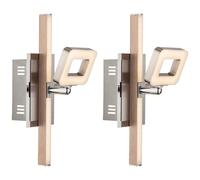 Applique murale pivotante avec interrupteur éclairage d'escalier LED, nickel chromé mat, 1x LED 6W 540Lm, LxPxH 25x7x15,5 cm, lot de 2