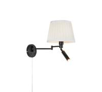 Applique murale pivotante noire double éclairage E27 LED lecture intégrée blanc cassé 4W 60W - Markslojd