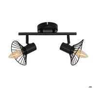 Atmosphera Applique murale/plafonnier Adelia 2 lampes orientables métal noir 28x12,5 cm