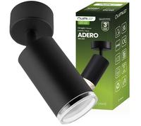 Applique murale/plafonnier LED Spot GU10 IP44 ADERO Noir Lumiled