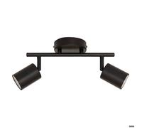 Atmosphera - Plafonnier 2 Spots Vico Noir - Spots Orientables en Acier - Ampoules Non Incluses GU10 25W - Luminaire pour Couloir, Cuisine, Bureau