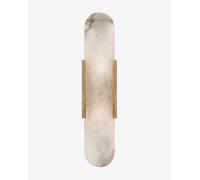 Applique Murale pour Chambre à Coucher, Cadre en Laiton Vieilli et albâtre Naturel, luminaire de Coiffeuse au Design Unique avec Texture de Pierre, idéal pour Une Chambre à Coucher