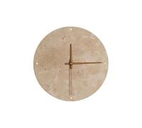 Applique Murale pour Chambre à Coucher, Horloge Murale en travertin, Style Nordique, Ronde, en Pierre Naturelle, éclairage et Horloge pour Chambre à Coucher et Salon (30 cm)