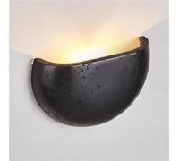 Applique Murale pour Chambre à Coucher, luminaire Artistique Demi-Cercle en travertin Noir, Pierre Naturelle pour Chambre à Coucher, Hall d'entrée, décoration Murale intérieure
