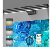 Applique Murale pour Tableau avec télécommande, Appliques murales Rechargeables sans Fil de 4 400 mAh, 3 températures de Couleur, luminosité réglable, minuterie à intensité Variable, lumière de Cible