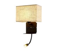 Applique murale - PZCC - Flexible - Port USB 5V/2A - Étagère intégrée - Liseuse orientable 3W