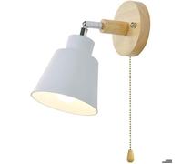 Applique murale - PZCC - PZCC - Interrupteur à tirette - E27 compatible LED - Aluminium et bois