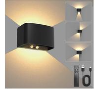 Applique Murale Rechargeable Détecteur de Mouvement, Lampe Murale LED Sans Fil, Télécommande, 3000K Blanc Chaud, Spots Muraux