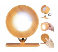 Lunartec Applique murale rechargeable avec LED CCT à intensité variable - aspect bois de pin