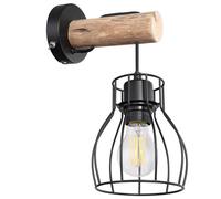 Applique murale rétro Cage Design Bois Naturel Spots Salon Éclairage Vintage Lattice Lamp Globo 15326NW