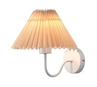 Applique Murale Rétro Plissée En Forme D'éventail, Lampe Créative For Salon, Salle À Manger, Chambre Coucher, De Chevet, Décoration La Maison Installation Facile(White-Apricot lampsh)