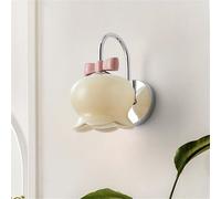 Applique Murale Robuste en Verre de Lait Blanc et doré - Rose avec nœud Jolie Applique for Chambre Fille Abat-Jour Forme Fleur chromé(Milk Whitechrome)