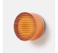 Applique Murale Ronde Circulaire avec diffuseur en Acrylique côtelé et Base en Aluminium, idéale pour Une Utilisation intérieure (Chambre, Couloir, Salon).