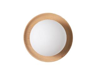 Applique murale ronde en bois de style nordique, Wabi-Sabi, Ø21 cm, G9 max. 15 W, « POLARIS »