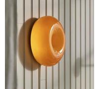 Applique Murale Ronde LED 24W en Verre Orange, Style Nordique, diamètre 26 cm, pour Chambre, Salle à Manger ou Salon.