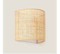 LEDKIA LIGHTING - Applique Murale Rotin Baracoa Nusu | Design Élégant et Moderne | Compatible Ampoules E14 (Non Incluses) | Usage Intérieur, Salon, Chambre, Cuisine, Naturel