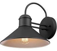 Applique Murale Rustique de Style Ferme, Lampe D'Extérieur À Col de Cygne, Finition Noire Mate, Douille E27, Étanche, Style Industriel
