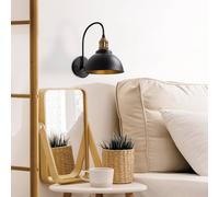 Applique murale Saglam, noir/doré, hauteur 36 cm, métal Saglam Opviq, dimmable, noir, Salon / Salle à manger, Métal, Suspension
