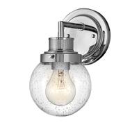 Applique murale salle de bain applique acier chromé verre IP44 H 23,7 cm
