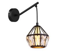Applique murale Salon E14 ronde Noir Métal Verre H 25 cm