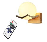 Applique Murale sans Fil avec Abat-Jour Globe à Piles avec télécommande, sans câblage, Lampe Murale à intensité Variable, veilleuse Jaune pour Chambre à Coucher, Salon, Ferme, Bougies, Couloir