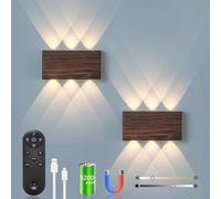 Applique murale sans fil avec télécommande tactile Interrupteur LED magnétique Batterie 5200 mAh Lampe murale sans fil 3 modes de luminosité Idéal pour loft, couloir, chambre à coucher