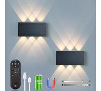 Applique murale sans fil avec télécommande tactile Interrupteur LED magnétique Batterie 5200 mAh Lampe murale sans fil 3 modes de luminosité Idéal pour loft, couloir, chambre à coucher