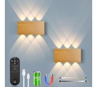Applique murale sans fil avec télécommande tactile Interrupteur LED magnétique Batterie 5200 mAh Lampe murale sans fil 3 modes de luminosité Idéal pour loft, couloir, chambre à coucher