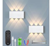 Applique murale sans fil avec télécommande tactile Interrupteur LED magnétique Batterie 5200 mAh Lampe murale sans fil 3 modes de luminosité Idéal pour loft, couloir, chambre à coucher