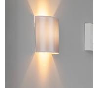 Applique murale Satin Euluna, dimmable, gris, Salon / Salle à manger, Textile / Tissu / Soie, Applique Murale Tissu