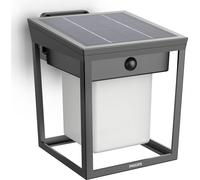 Applique murale solaire à LED, double luminosité, noire, IP44