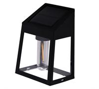 Applique murale solaire à LED pour l'extérieur, terrasse, capteur crépusculaire, noir, H 13,6 cm