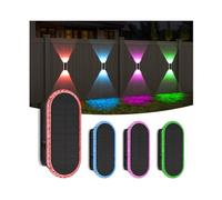Applique murale solaire d'extérieur, lampes solaires d'extérieur, 4 pièces Led d'éclairage de jardin, RGB 7 couleurs Lampe solaire étanche pour clôture mur terrasse jardin balcon décoration