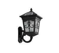 Applique Murale Solaire Extérieure Led E27 5W, Lanterne En Verre Antique de Style Européen, Lampe Murale Étanche En Alumibronze Pour Balcon, Couloir, Jardin