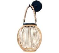 Lumisky Applique murale ISALINE solaire LED sans fil en bambou style bohème H40cm