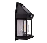 Applique murale solaire lanterne LED lumière extérieure détecteur de mouvement noir H 17cm