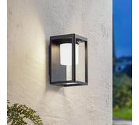 Applique murale solaire LED Lucande Tilena, noir, aluminium, capteur Tilena, noir, Aluminium, Moderne, Applique Murale Solaire