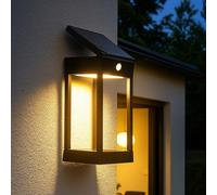 Lumisky Applique murale SUNBRIK – panneau solaire orientable, LED blanc chaud/froid – Noir H27cm