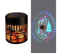 Applique murale solaire résistante intempéries pour Noël | Projecteur de Noël décoratif pour porche, terrasse, pelouse, couloir, maison, jardin, cour, balcon