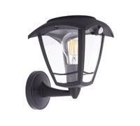 Xanlite Applique Murale Solaire Rétro Noire LED avec Détecteur de Mouvement, IP44, 400 Lumens, 3000K Blanc Chaud, Autonomie 33h - Éclairage Décoratif Solaire Intelligent pour Jardin ou Terrasse