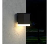 Lumisky Applique murale solaire SUNBOX BLACK LED blanc chaud acier noir H11,5 cm