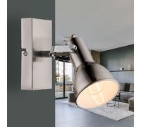 Applique murale spot de lampe d'éclairage mobile en métal nickel mat chambre de lit